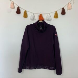 Nike Dri Fit Cowl Neck Plum Purple Sweatshirt Size Large